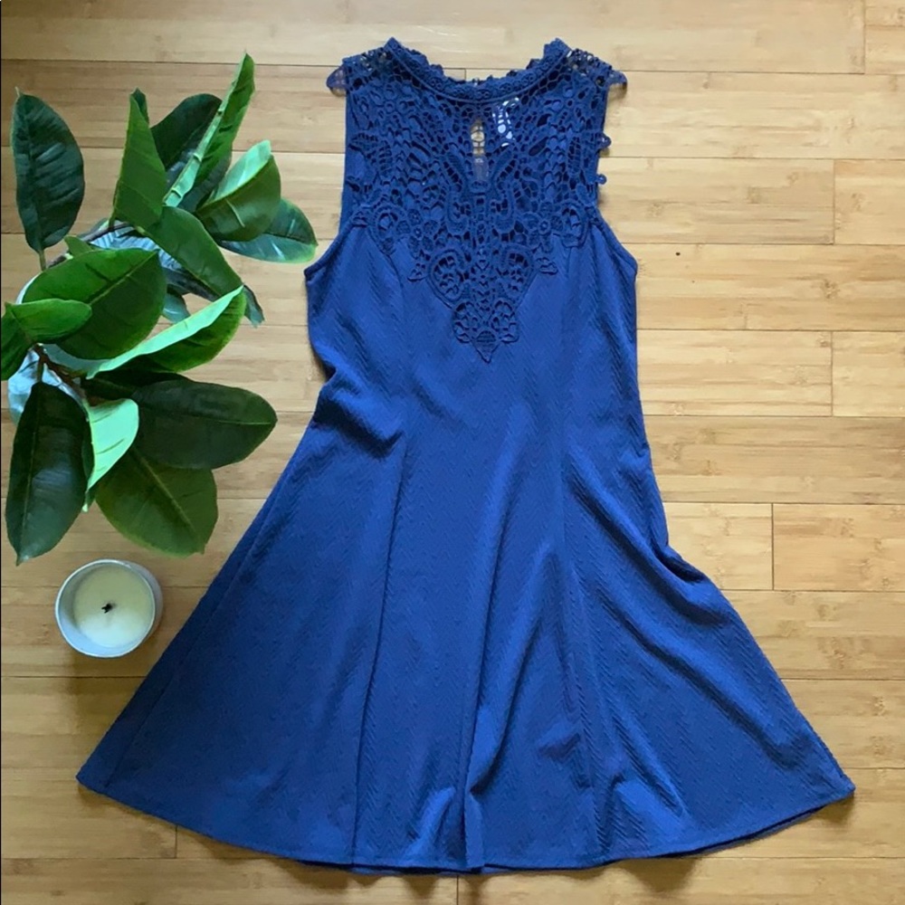 Francesca’s High Neck Skater Dress